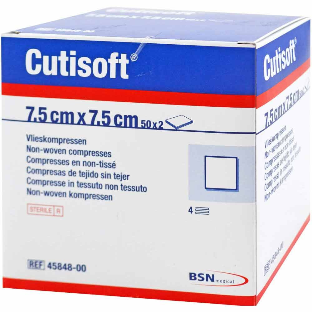 Cutisoft Vlieskompressen Steril 7,5x7,5 Cm (50X2 stk)