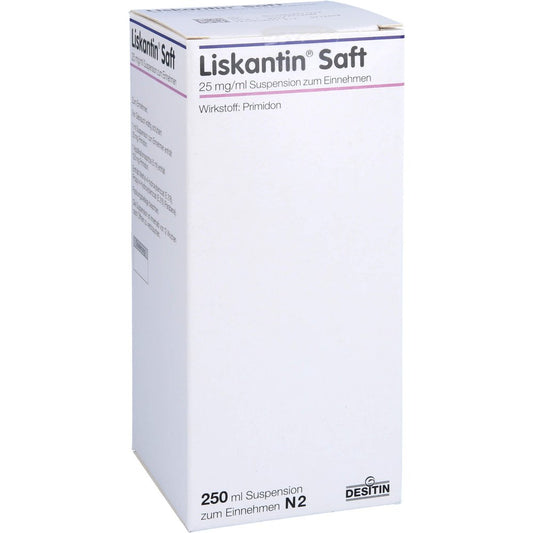 Das Produktfoto zeigt Liskantin Saft Suspension Z.Einnehmen (250 ml) PZN 04897174