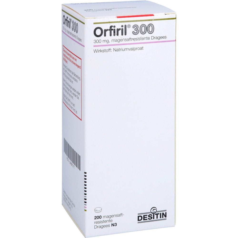 Das Produktfoto zeigt Orfiril 300 Magensaftresistente Dragees (200 stk) PZN 04897211