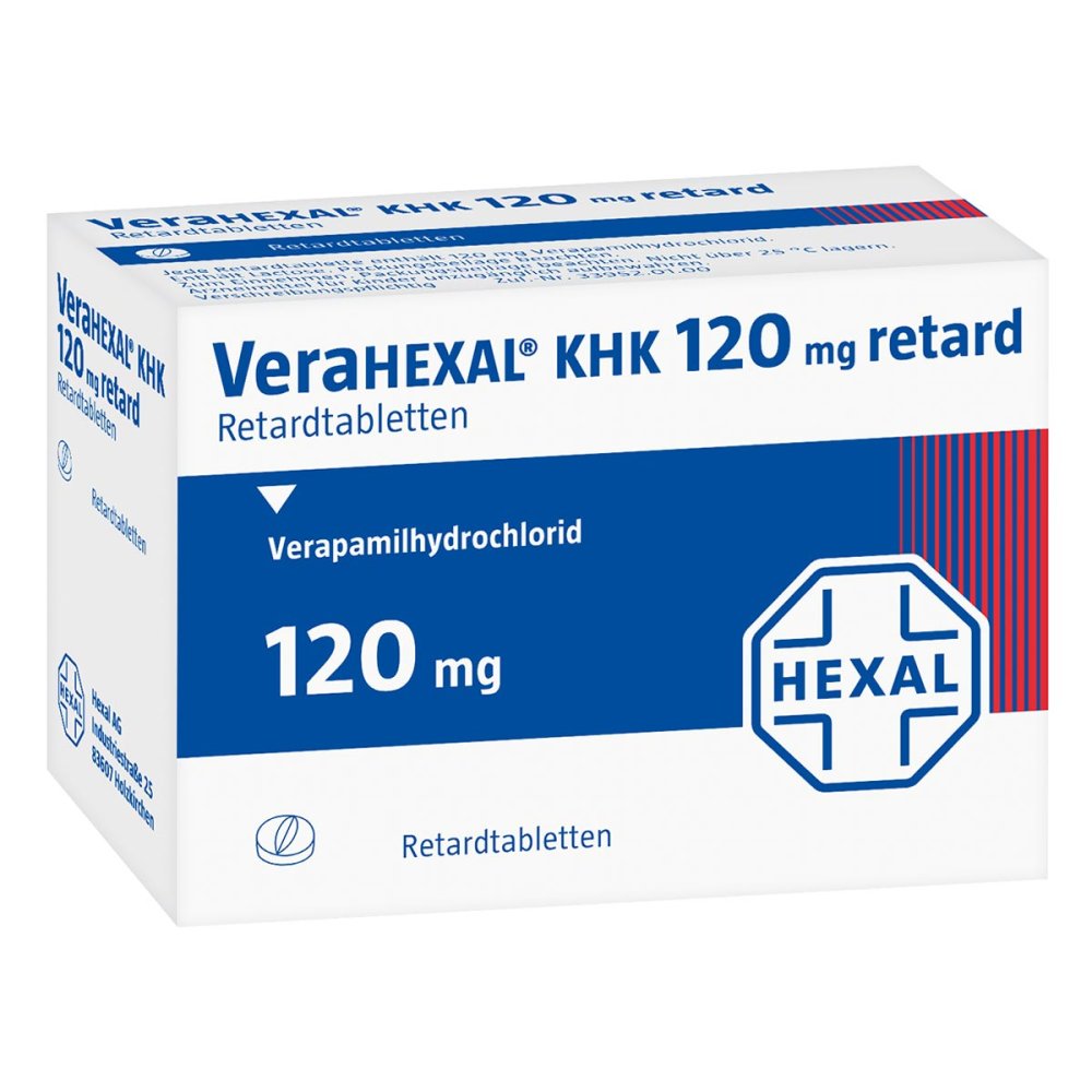 Das Produktfoto zeigt Verahexal Khk 120 Mg Retard Tabl. (100 stk) PZN 04897553