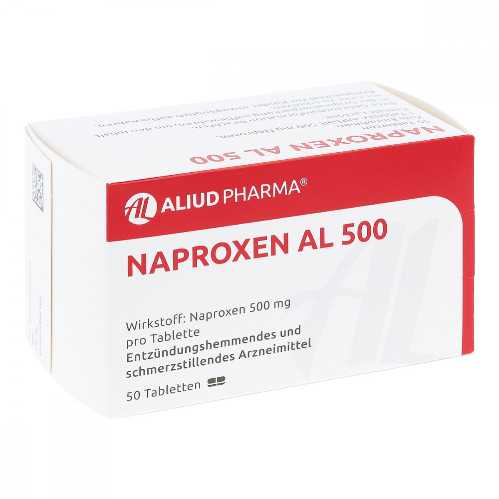 Das Produktfoto zeigt Naproxen Al 500 Tabletten (50 stk) PZN 04900367