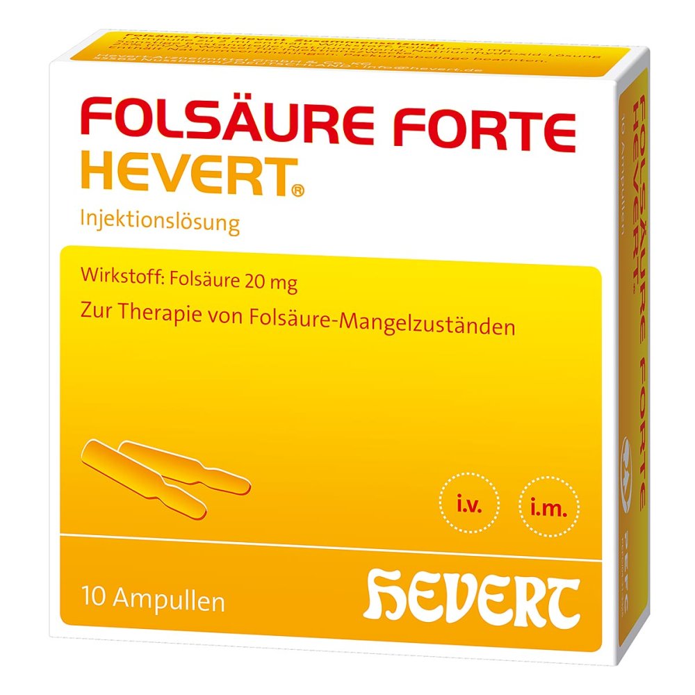 Folsäure Forte Hevert 20 Mg Inj.-Lösung Amp. (10X2 ml)