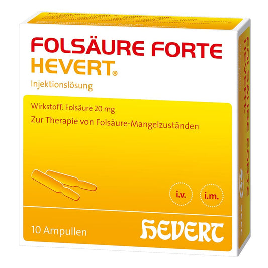 Folsäure Forte Hevert 20 Mg Inj.-Lösung Amp. (10X2 ml)