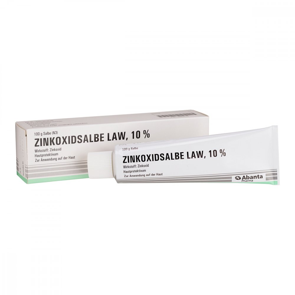 Das Produktfoto zeigt Zinkoxidsalbe Law 10% (100 g) PZN 04909196