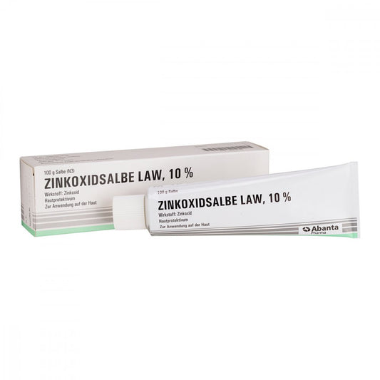 Das Produktfoto zeigt Zinkoxidsalbe Law 10% (100 g) PZN 04909196