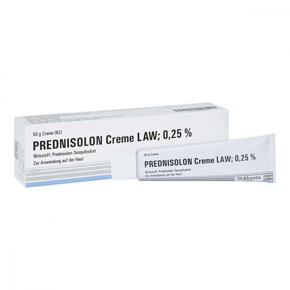 Das Produktfoto zeigt Prednisolon Creme Law 0,25% (50 g) PZN 04909345