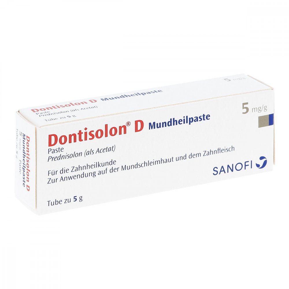 Das Produktfoto zeigt Dontisolon D Mundheilpaste (5 g) PZN 04913803