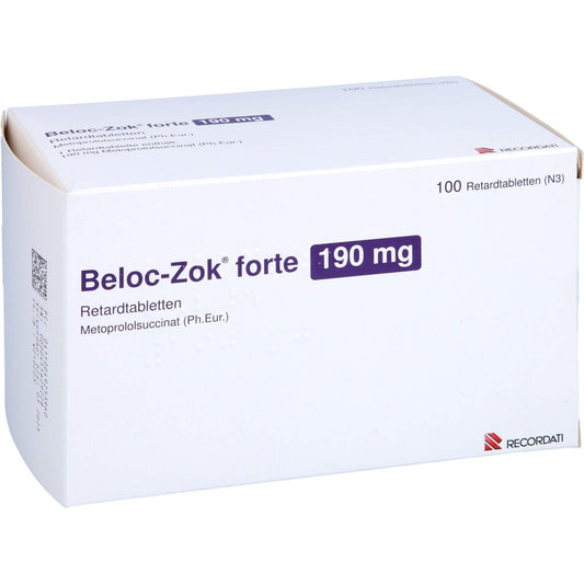 Das Produktfoto zeigt Beloc-Zok Forte 190 Mg Retardtabletten (100 stk) PZN 04925396