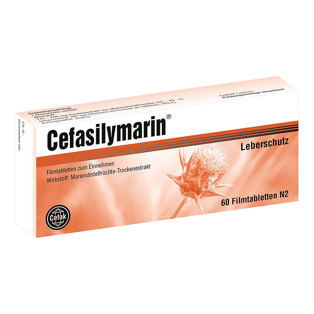 Das Produktfoto zeigt Cefasilymarin Filmtabletten (60 stk) PZN 04930428