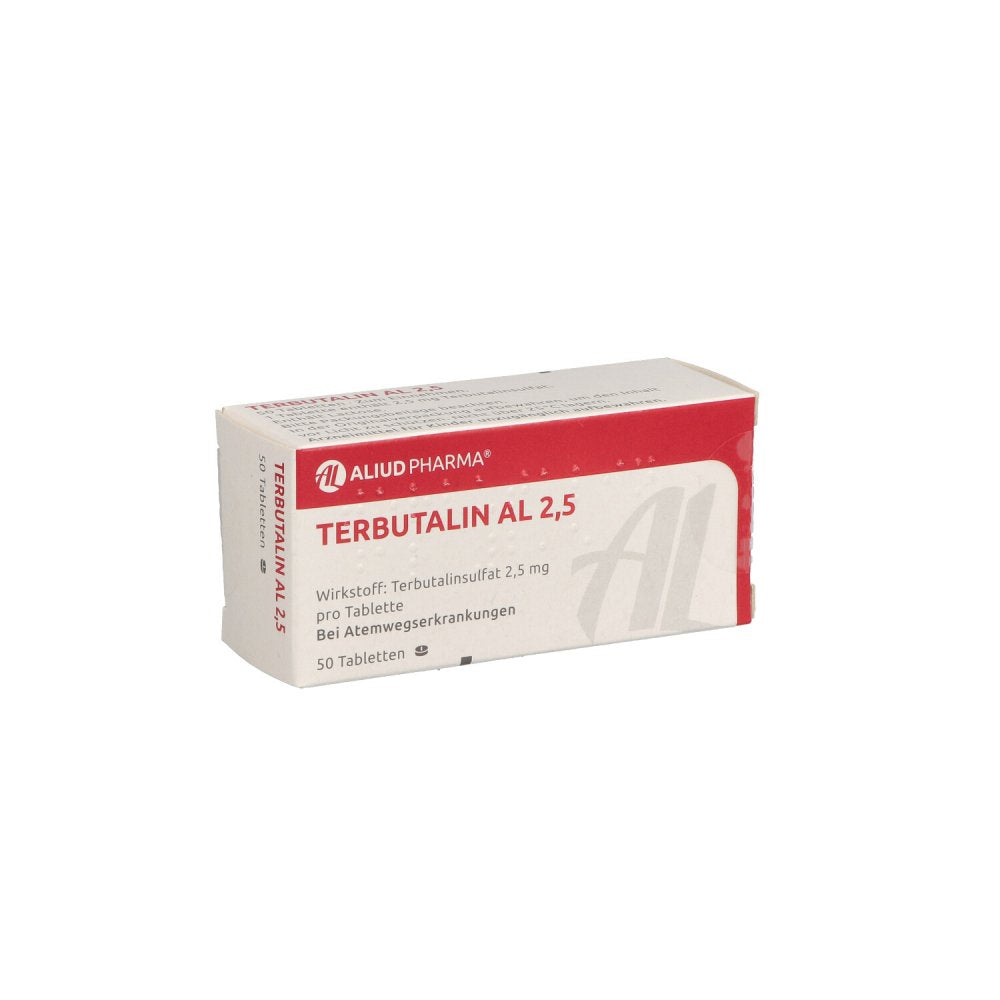 Das Produktfoto zeigt Terbutalin Al 2,5 Tabletten (50 stk) PZN 04939820