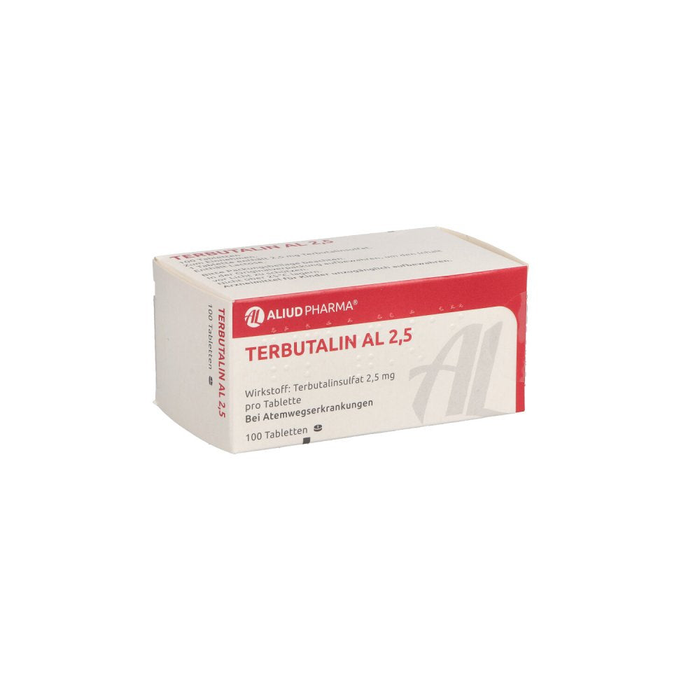 Das Produktfoto zeigt Terbutalin Al 2,5 Tabletten (100 stk) PZN 04939837
