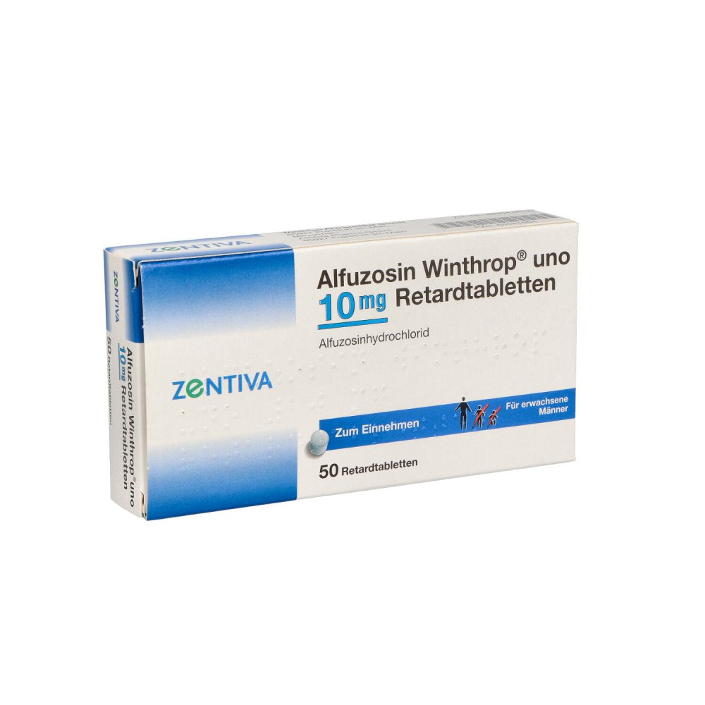 Das Produktfoto zeigt Alfuzosin Winthrop Uno 10 Mg Retardtabletten (50 stk) PZN 04944904