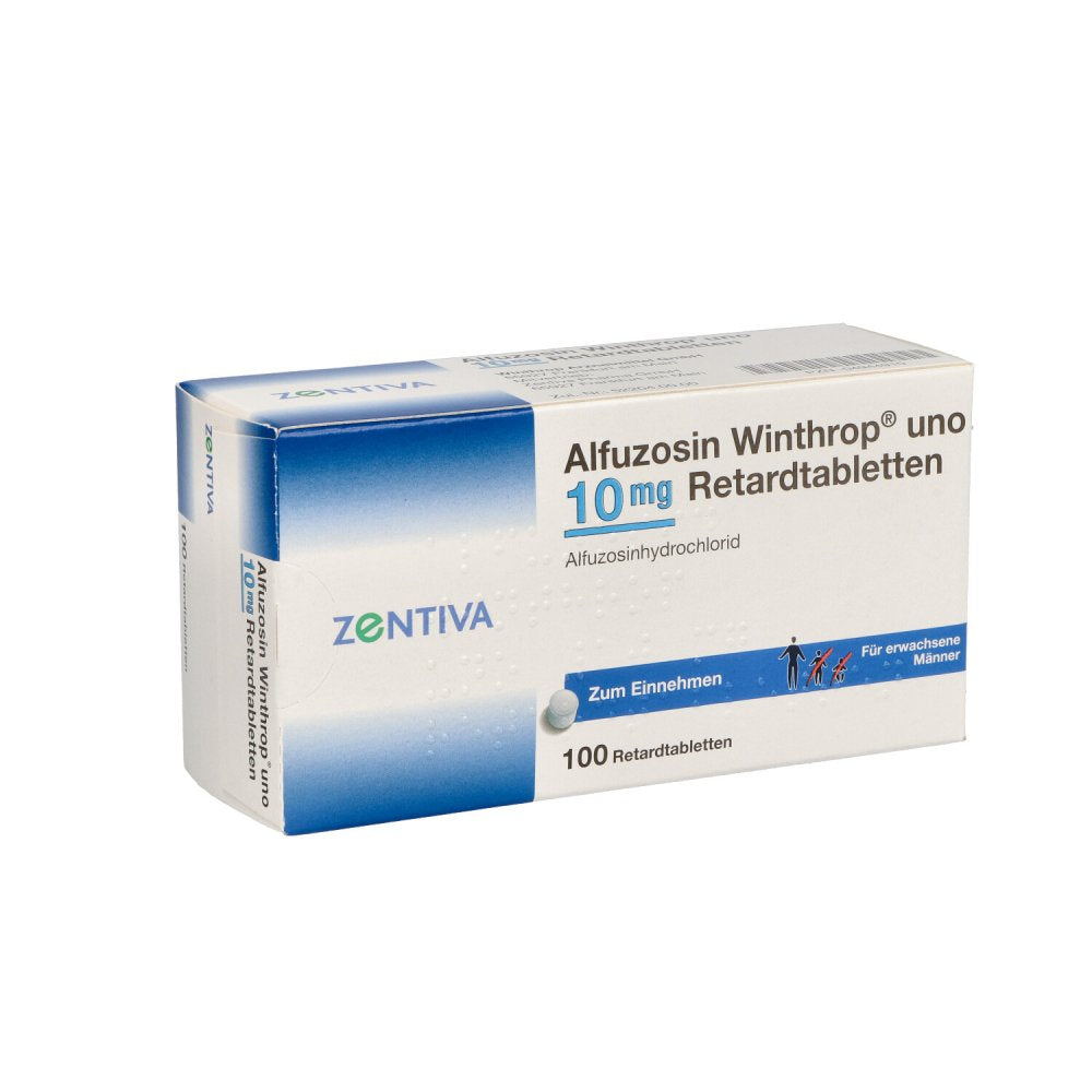 Das Produktfoto zeigt Alfuzosin Winthrop Uno 10 Mg Retardtabletten (100 stk) PZN 04944910