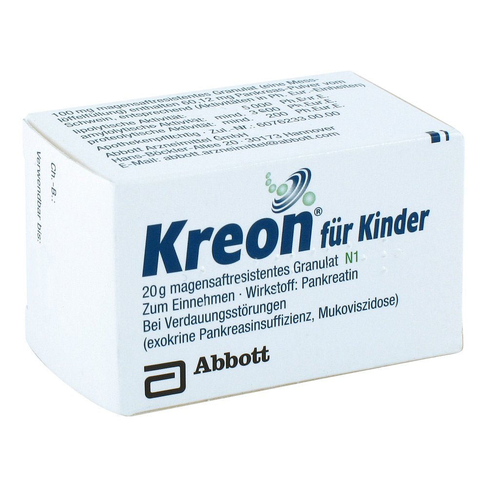 Das Produktfoto zeigt Kreon Für Kinder Granulat (20 g) PZN 04946814