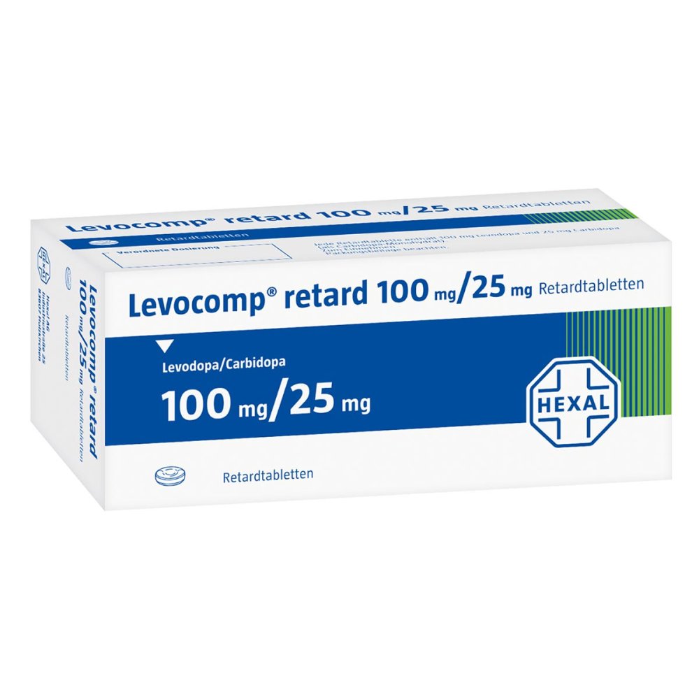 Das Produktfoto zeigt Levocomp Retard 100/25 Mg Tabl. (1X200 stk) PZN 04957752