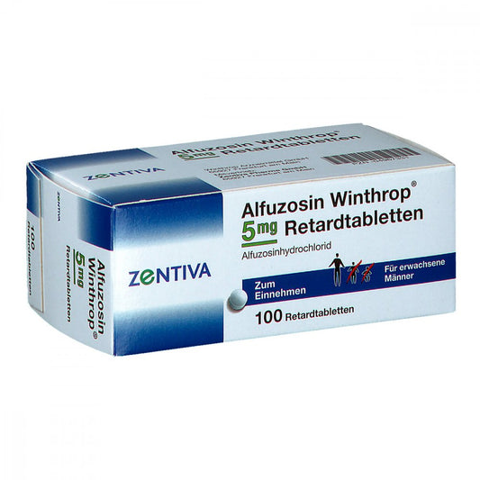 Das Produktfoto zeigt Alfuzosin Winthrop 5 Mg Retardtabletten (100 stk) PZN 04967331