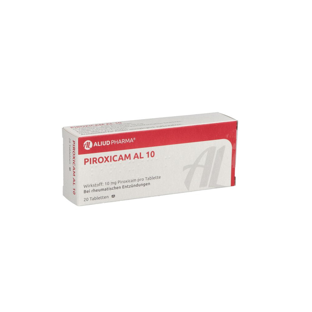 Das Produktfoto zeigt Piroxicam Al 10 Tabletten (20 stk) PZN 04981963
