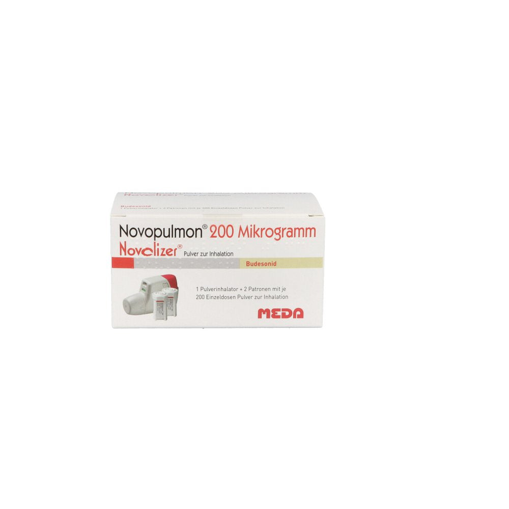 Das Produktfoto zeigt Novopulmon 200 Μg Novolizer Inhal.+Patr.2x200 Ed (2X200 stk) PZN 04990583