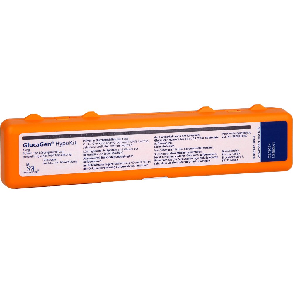 Das Produktfoto zeigt Glucagen Hypokit Plv.U.Lsm.Z.H.E.Injektionslsg. (1 stk) PZN 04998484