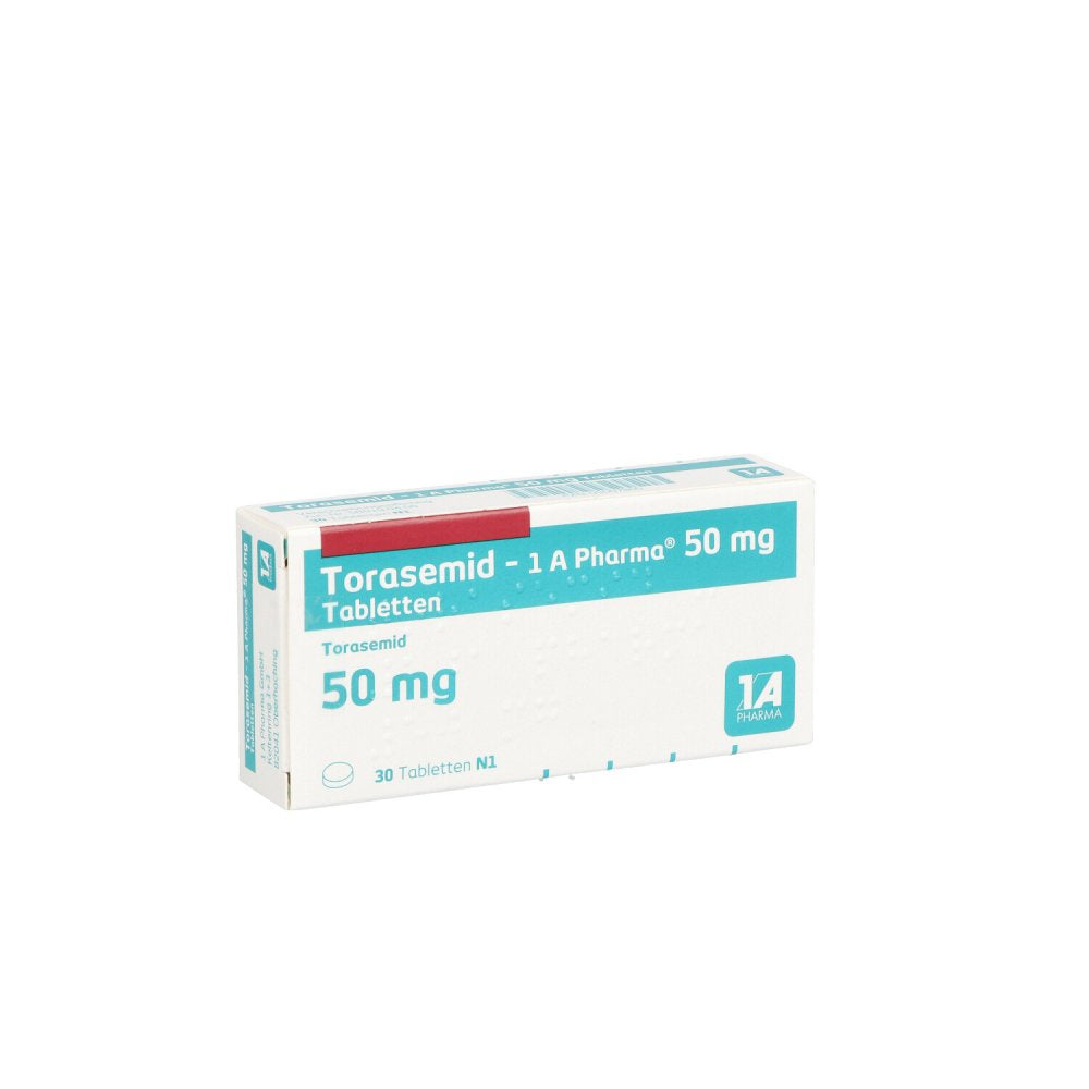 Das Produktfoto zeigt Torasemid-1a Pharma 50 Mg Tabletten (30 stk) PZN 05007805