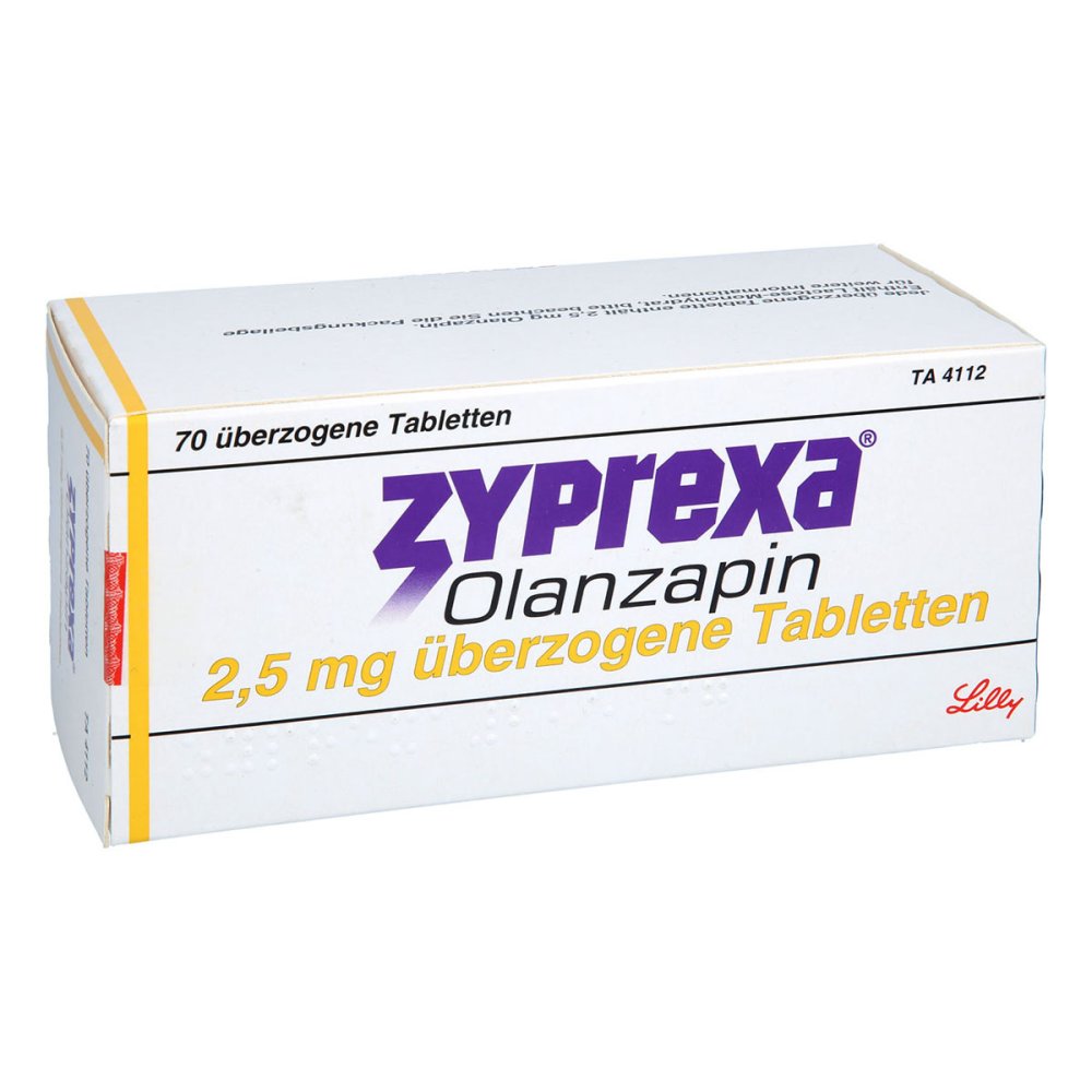 Das Produktfoto zeigt Zyprexa 2,5 Mg Überzogene Tabletten (70 stk) PZN 05011497