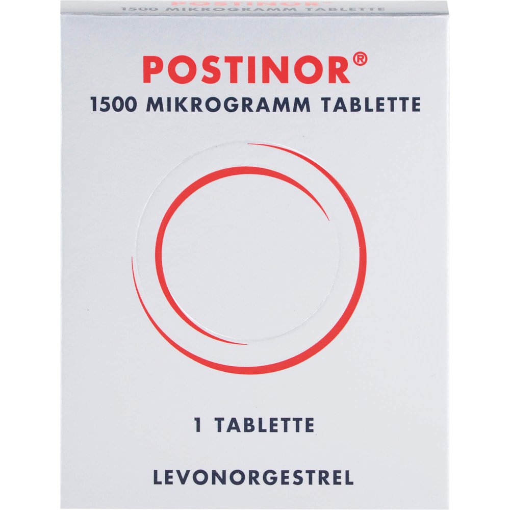 Das Produktfoto zeigt Postinor 1500 Mikrogramm Tabletten (1 stk) PZN 05027481