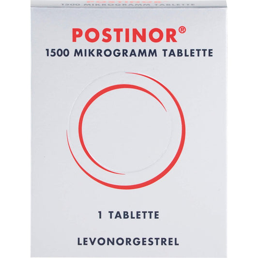 Das Produktfoto zeigt Postinor 1500 Mikrogramm Tabletten (1 stk) PZN 05027481