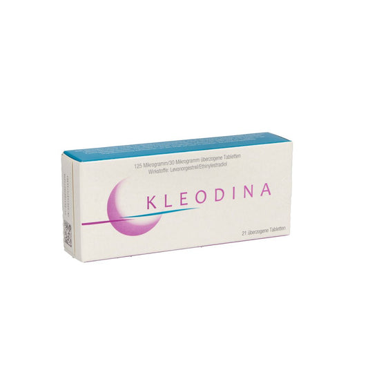 Das Produktfoto zeigt Kleodina 125 Mikrogramm/30 Mikrogramm Üb.Tabl. (21 stk) PZN 05027529