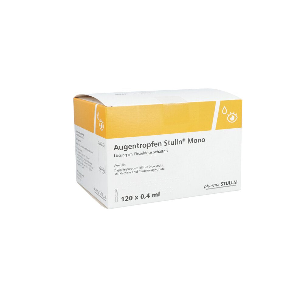Das Produktfoto zeigt Augentropfen Stulln Mono Einzeldosisbehältnis (120X0.4 ml) PZN 05035919