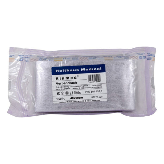 Das Produktfoto zeigt Verbandtuch Alumed Klein (1 stk) PZN 05041529