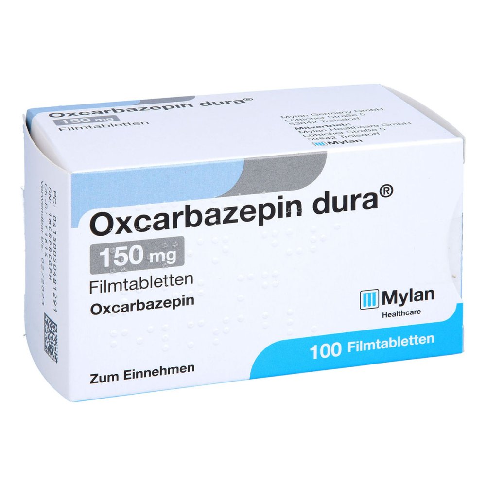 Das Produktfoto zeigt Oxcarbazepin Dura 150 Mg Filmtabletten (100 stk) PZN 05048129