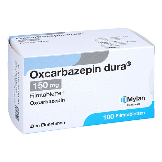 Das Produktfoto zeigt Oxcarbazepin Dura 150 Mg Filmtabletten (100 stk) PZN 05048129