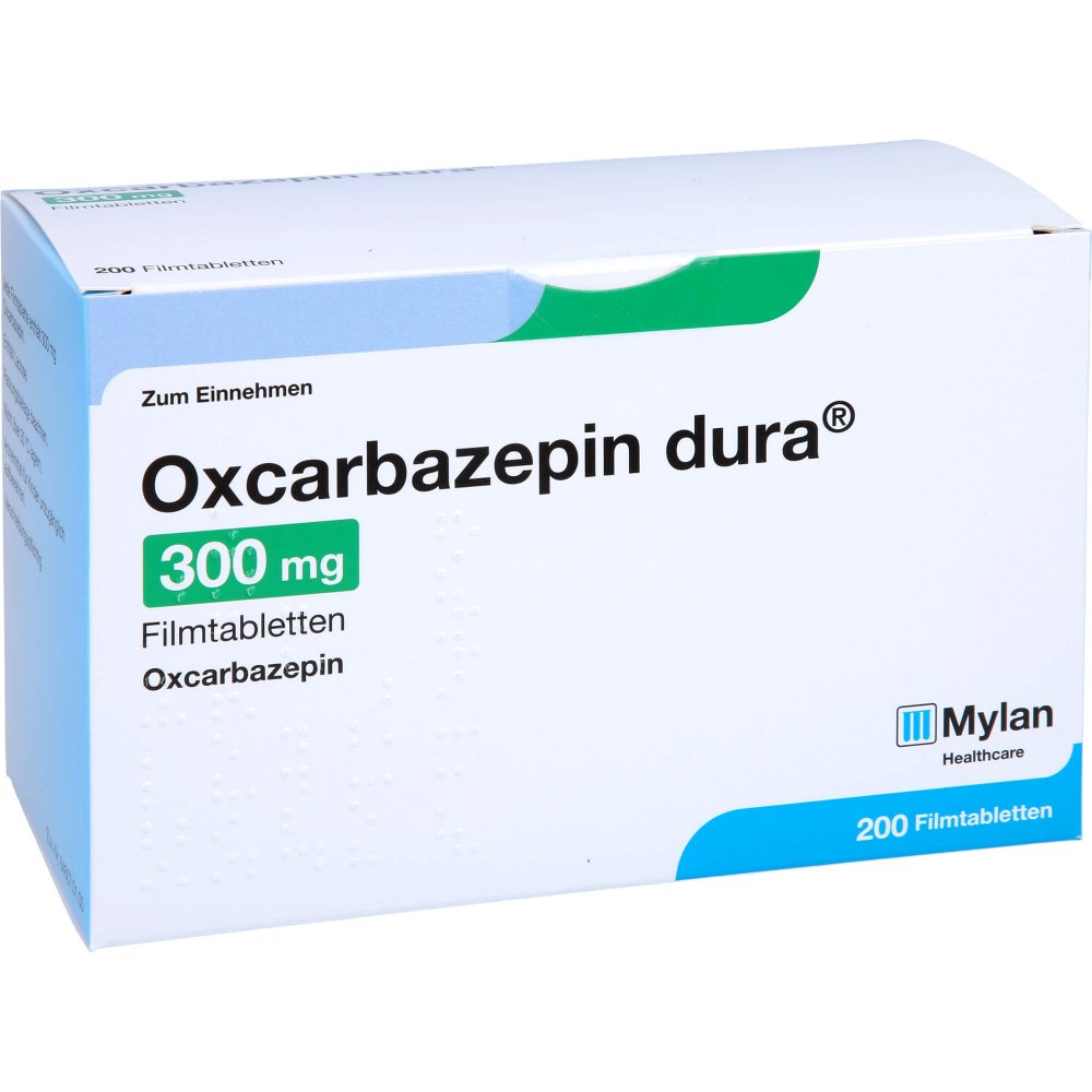 Das Produktfoto zeigt Oxcarbazepin Dura 300 Mg Filmtabletten (200 stk) PZN 05048224