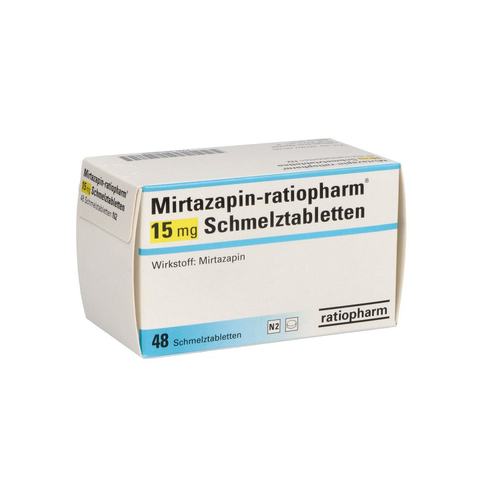 Das Produktfoto zeigt Mirtazapin-Ratiopharm 15 Mg Schmelztabletten (48 stk) PZN 05105034