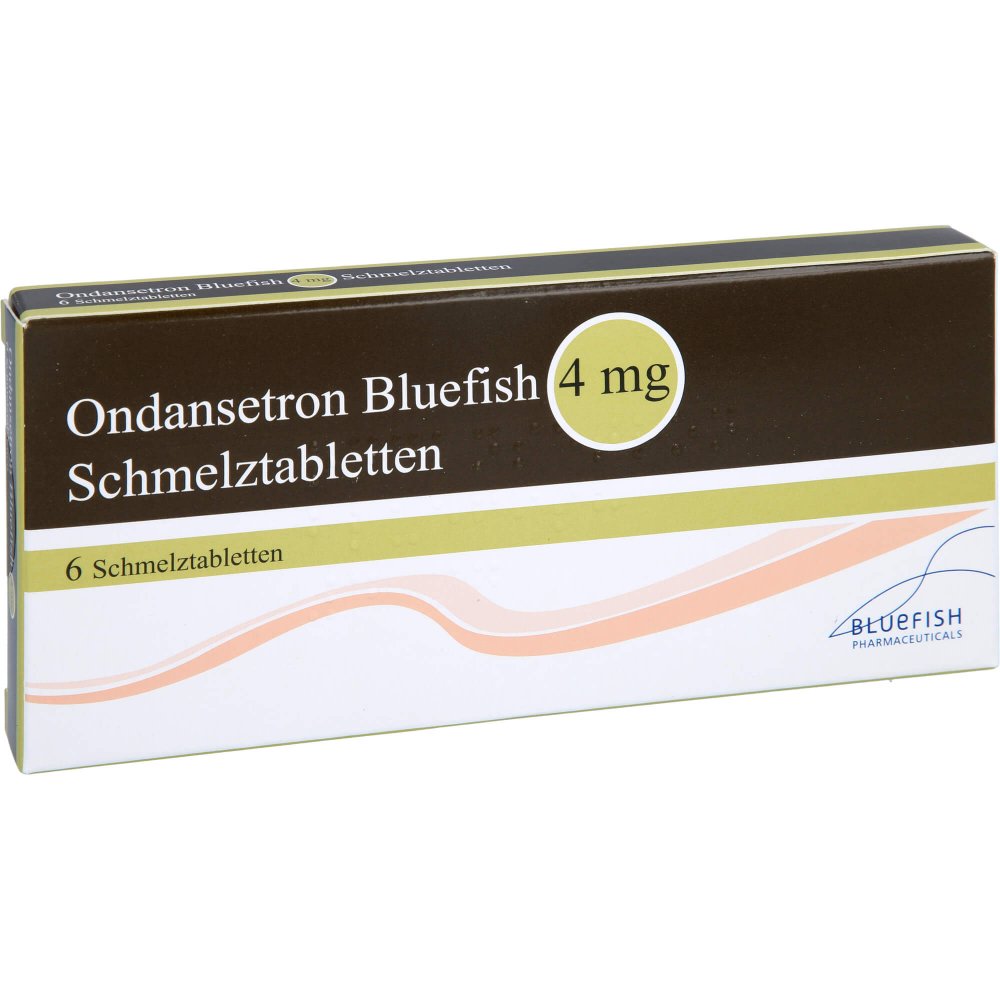 Das Produktfoto zeigt Ondansetron Bluefish 4 Mg Schmelztabletten (6 stk) PZN 05116138