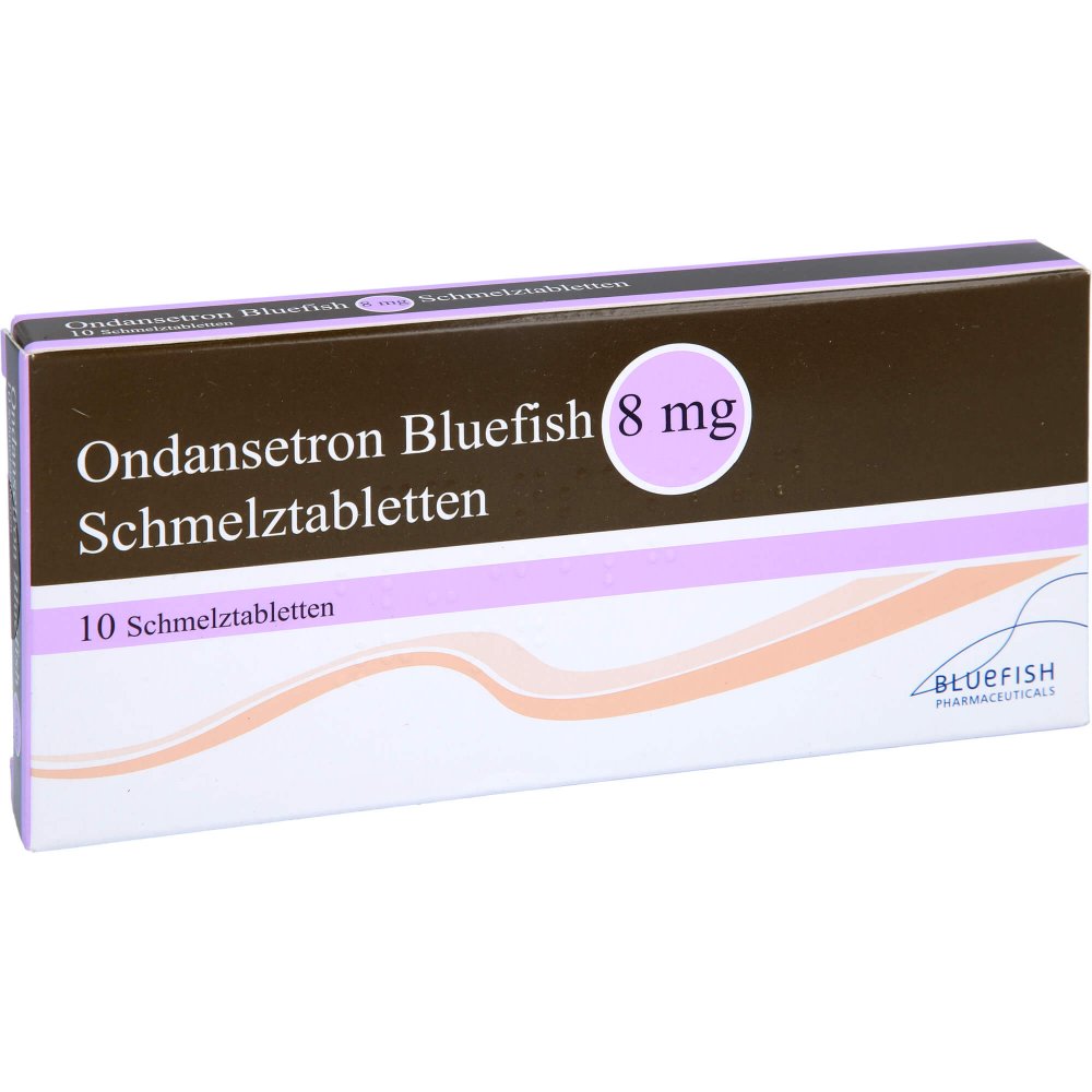 Das Produktfoto zeigt Ondansetron Bluefish 8 Mg Schmelztabletten (10 stk) PZN 05116196