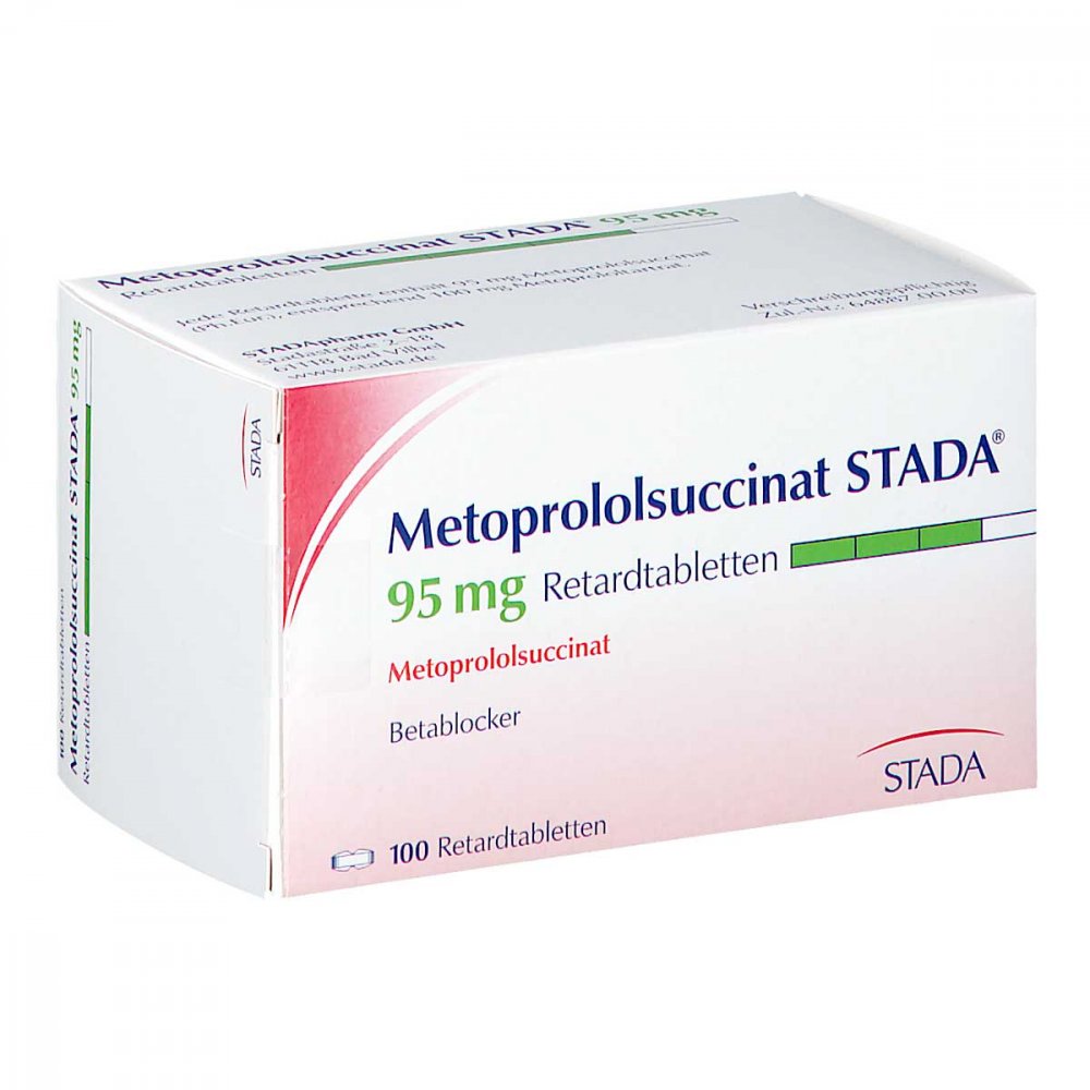 Das Produktfoto zeigt Metoprololsuccinat Stada 95 Mg Retardtabletten (100 stk) PZN 05126852