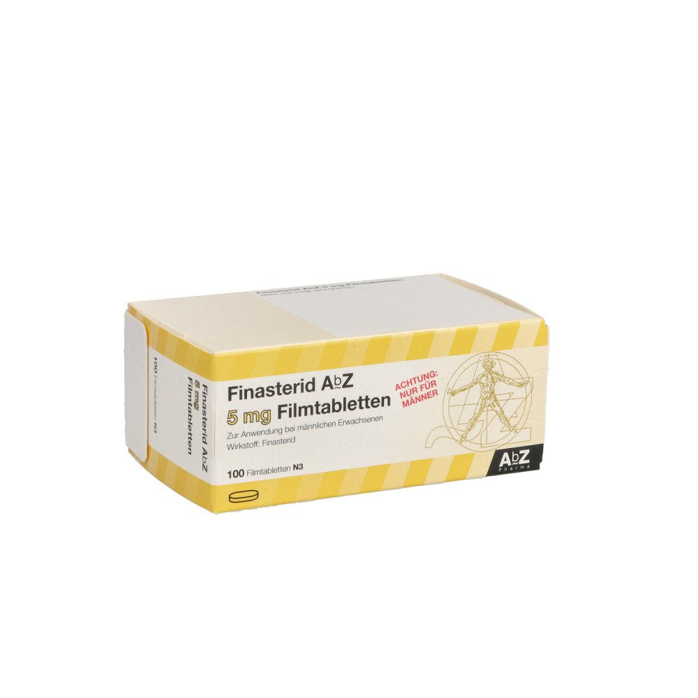Das Produktfoto zeigt Finasterid Abz 5 Mg Filmtabletten (100 stk) PZN 05130718