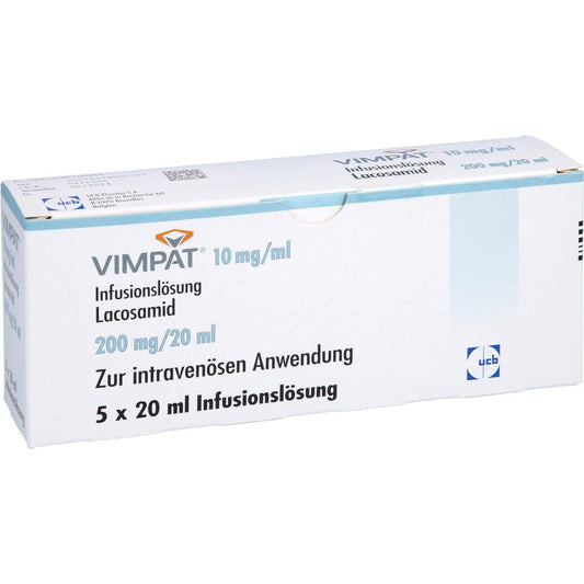 Das Produktfoto zeigt Vimpat 10 Mg/Ml Infusionslösung 200mg (5X20 ml) PZN 05137413