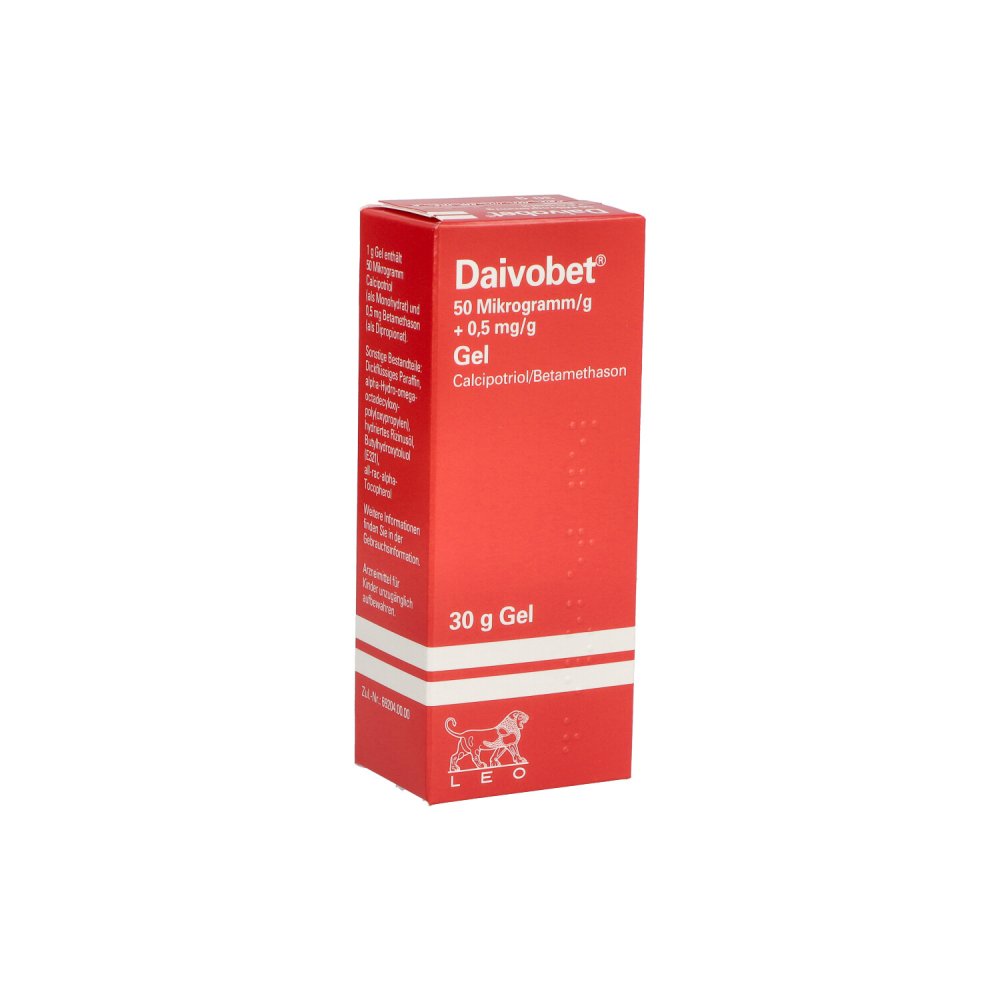 Das Produktfoto zeigt Daivobet 50 Mikrogramm/G + 0,5 Mg/G Gel (30 g) PZN 05140355