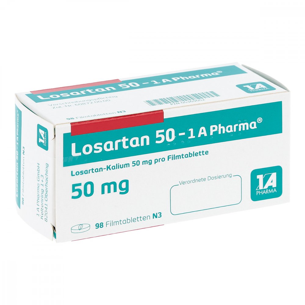 Losartan 50-1a Pharma Filmtabletten (98 stk)