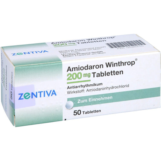 Das Produktfoto zeigt Amiodaron Winthrop 200 Mg Tabletten (50 stk) PZN 05380510
