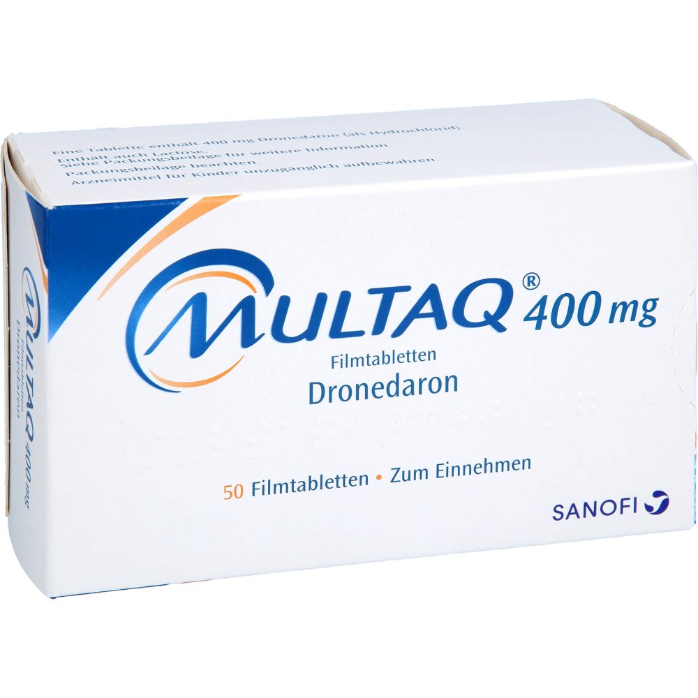 Das Produktfoto zeigt Multaq 400 Mg Filmtabletten (50 stk) PZN 05387601