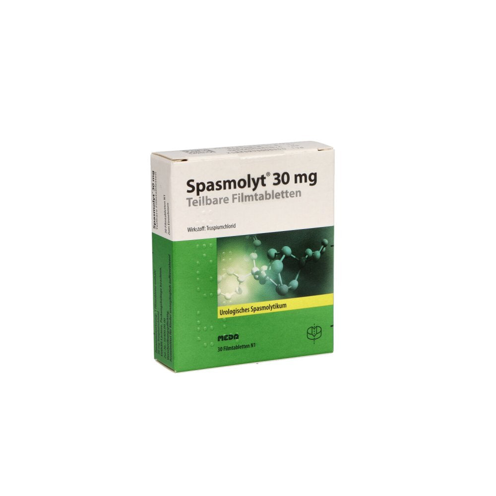 Das Produktfoto zeigt Spasmolyt 30 Mg Teilbare Filmtabletten (30 stk) PZN 05465235