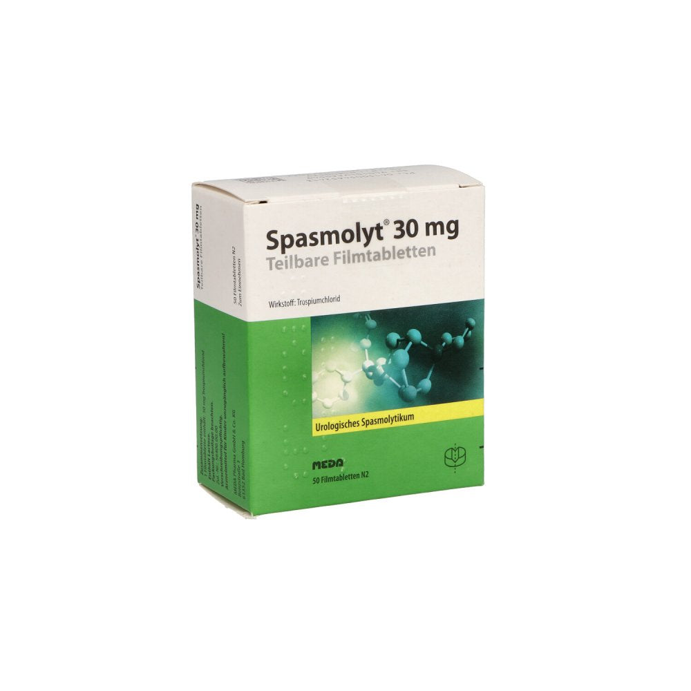 Das Produktfoto zeigt Spasmolyt 30 Mg Teilbare Filmtabletten (50 stk) PZN 05465241