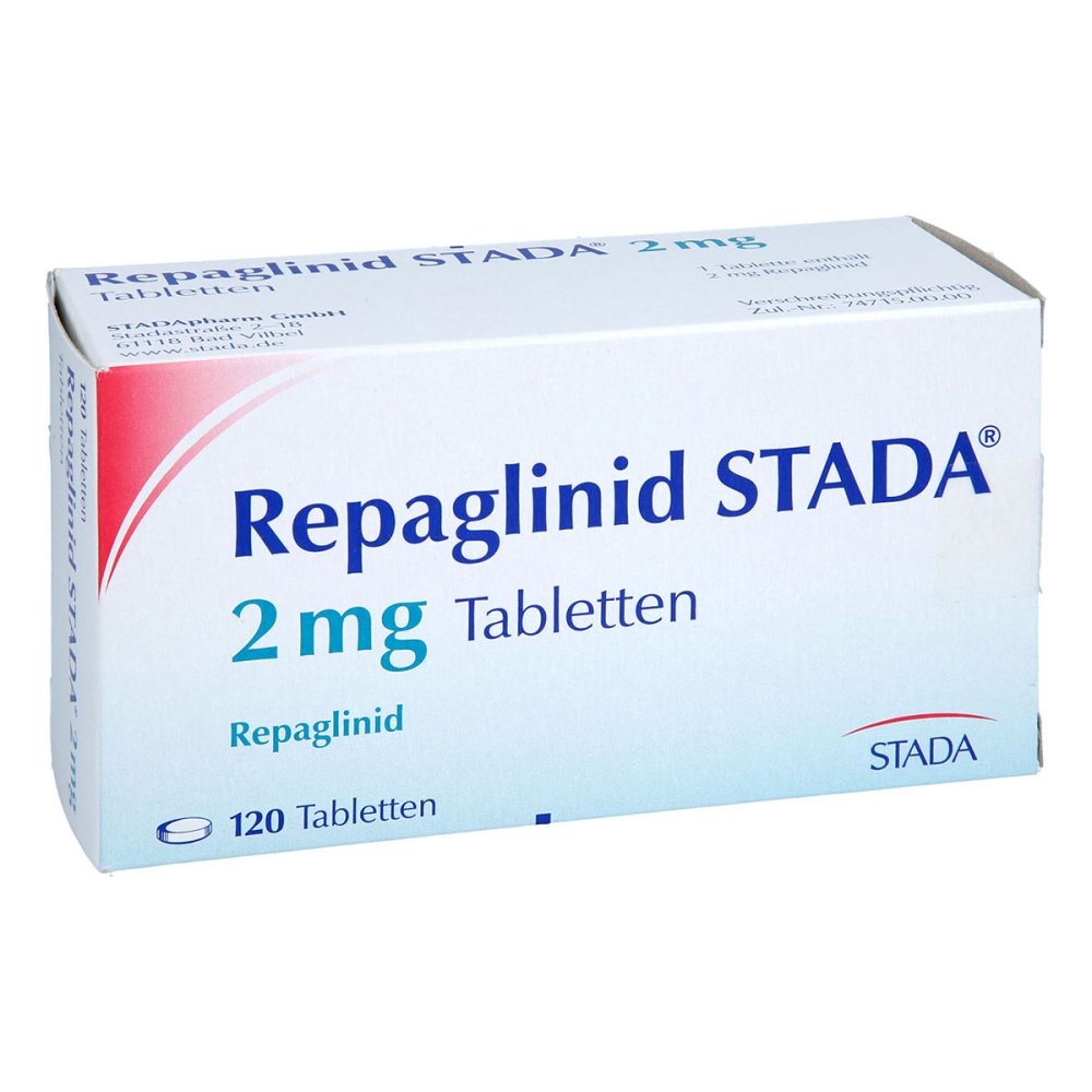 Das Produktfoto zeigt Repaglinid Stada 2 Mg Tabletten (120 stk) PZN 05466269