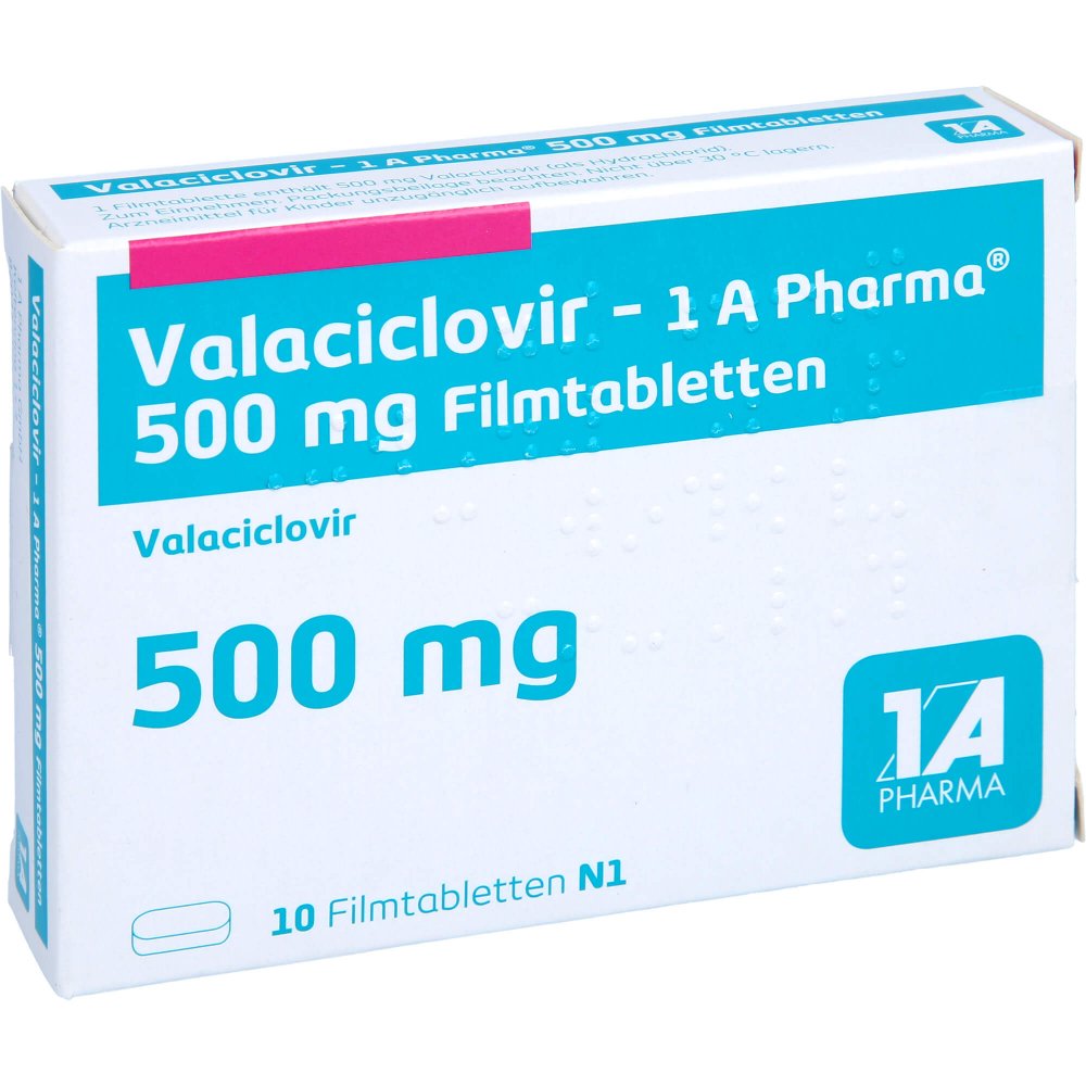 Valaciclovir-1a Pharma 500 Mg Filmtabletten (10 stk)