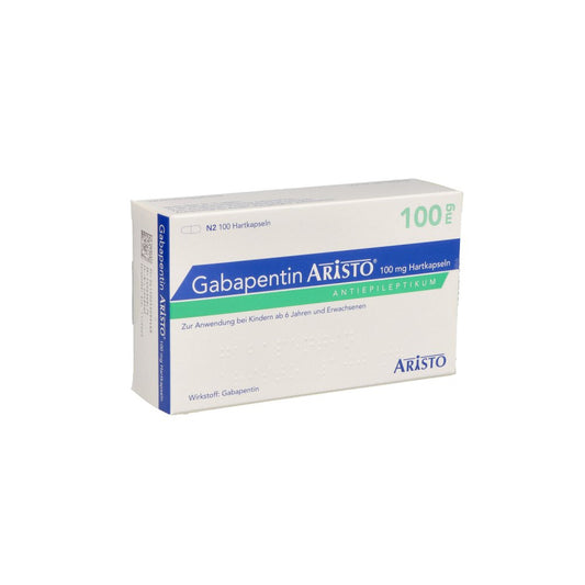 Das Produktfoto zeigt Gabapentin Aristo 100 Mg Hartkapseln (100 stk) PZN 05509346