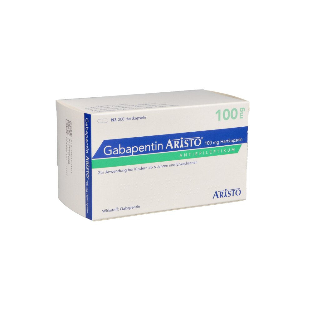Das Produktfoto zeigt Gabapentin Aristo 100 Mg Hartkapseln (200 stk) PZN 05509352