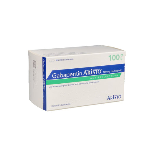 Das Produktfoto zeigt Gabapentin Aristo 100 Mg Hartkapseln (200 stk) PZN 05509352